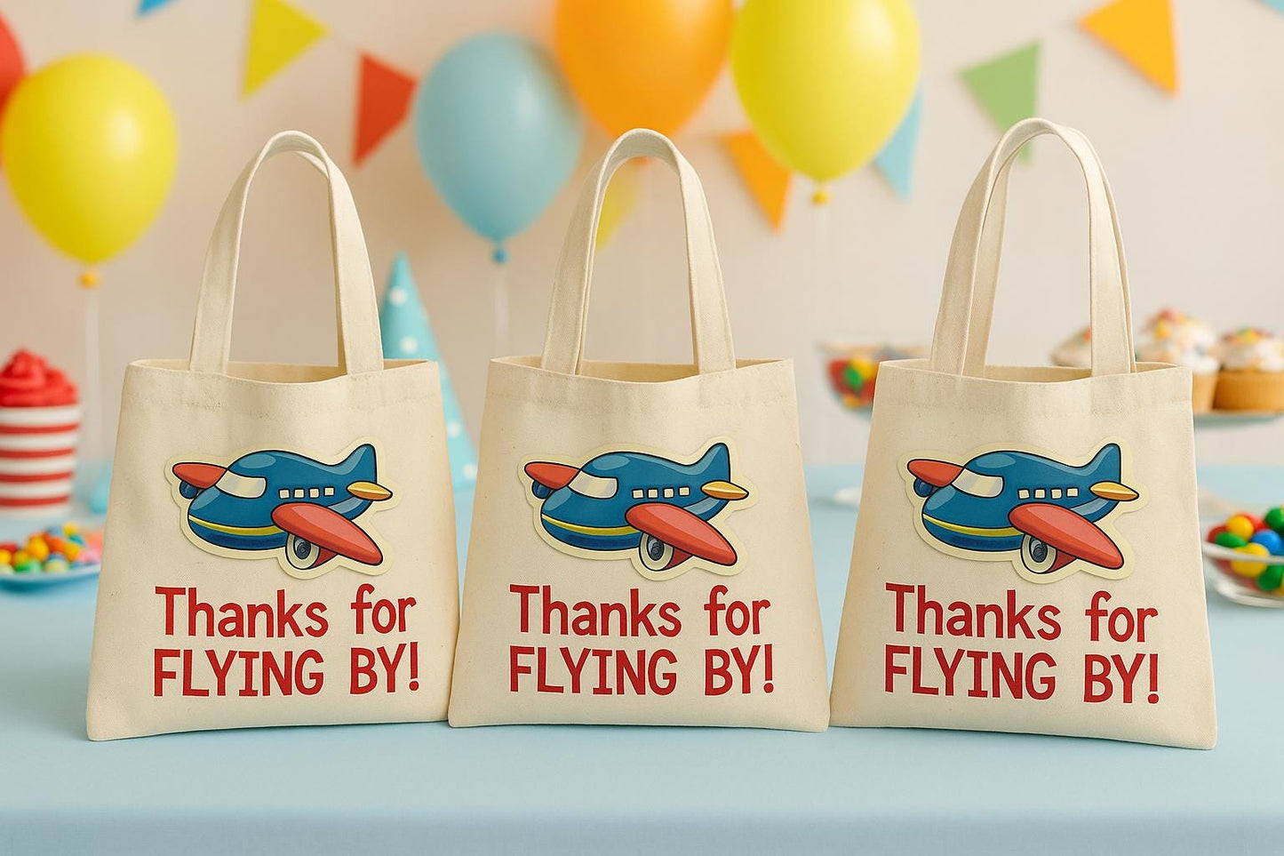 Airplane Party Favor Bags - Set of Three Bags