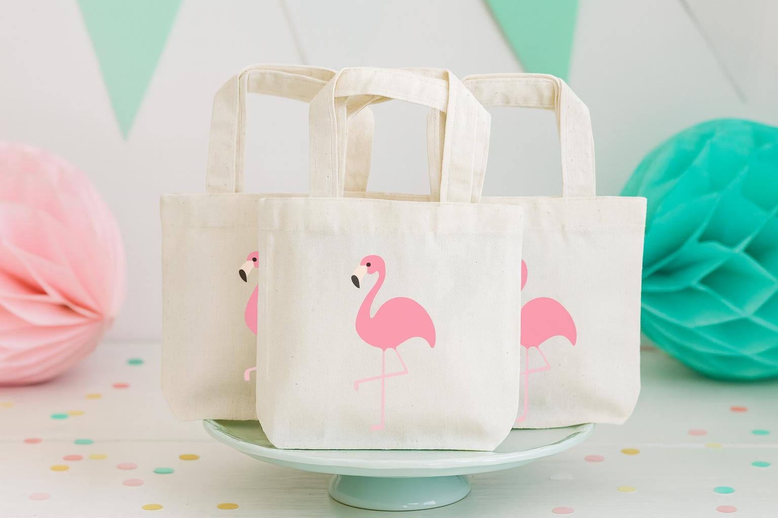 Flamingo Party Favor Bags - Set of Three Bags