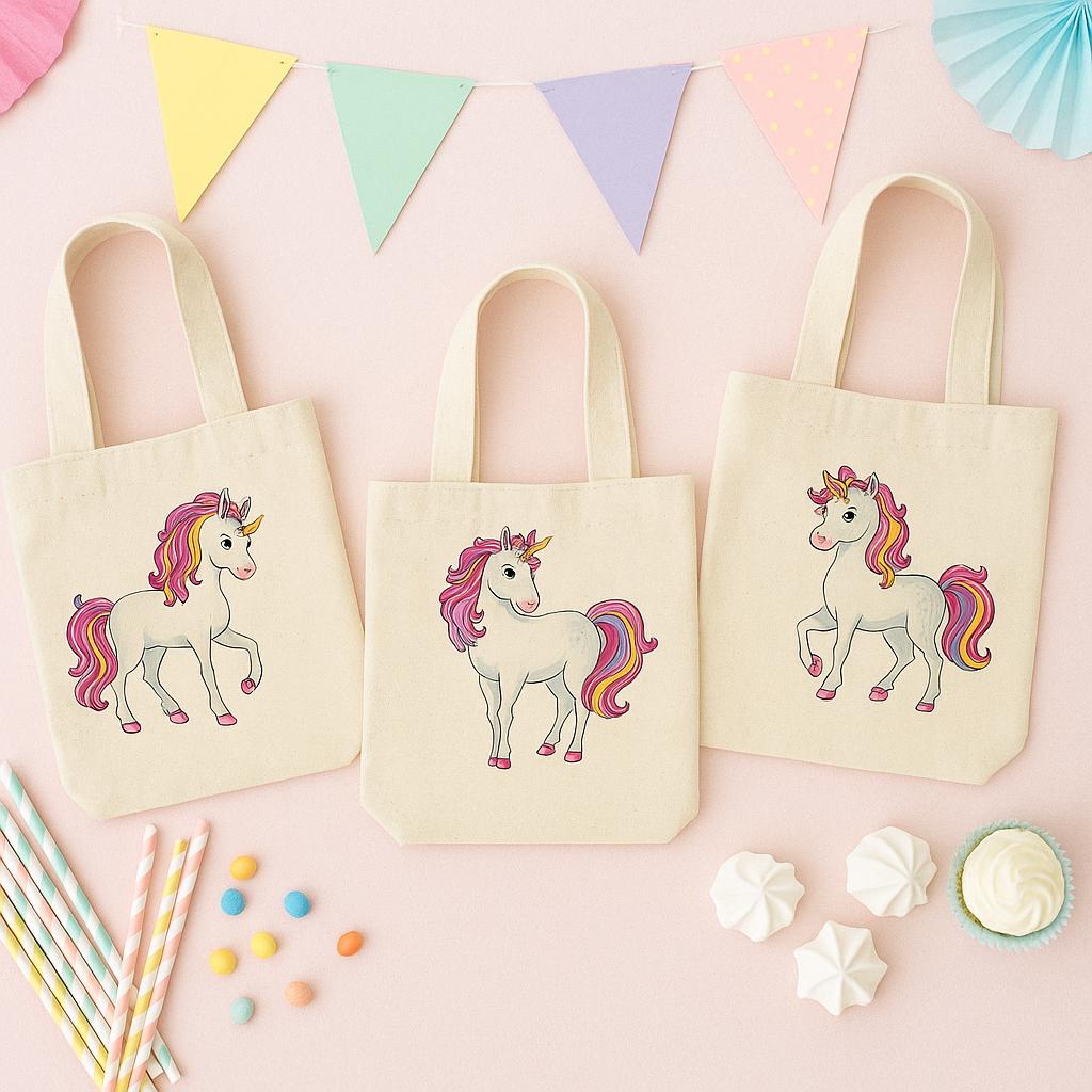 Unicorn Party Favor Bags - Set of Three Bags