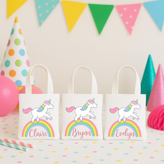 Custom Unicorn Party Favor Bags - Set of Three Bags