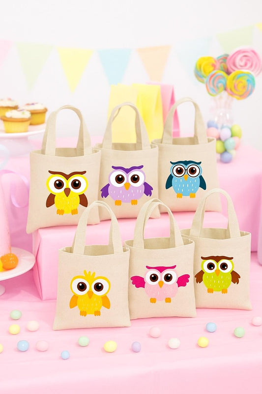 Owl Party Favor Bags - Set of Six Bags