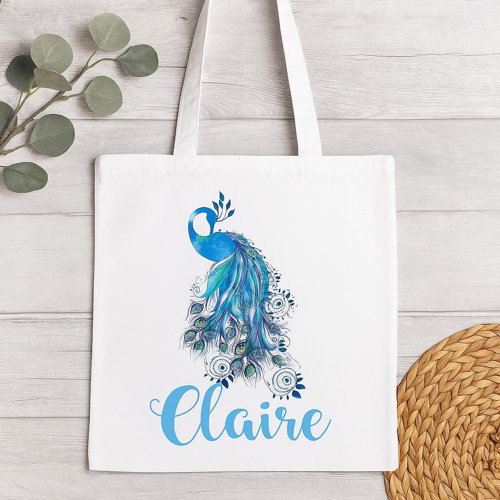 Custom Peacock Tote Bag