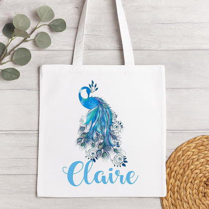Custom Peacock Tote Bag