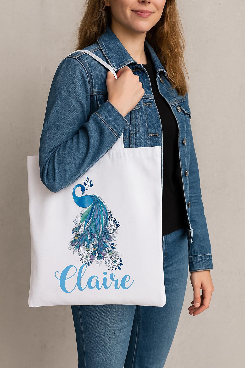 Custom Peacock Tote Bag
