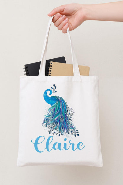 Custom Peacock Tote Bag