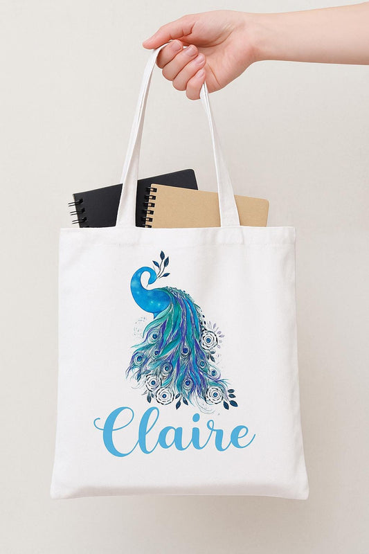 Custom Peacock Tote Bag