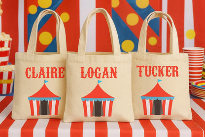 Personalized Circus Party Favor Bags