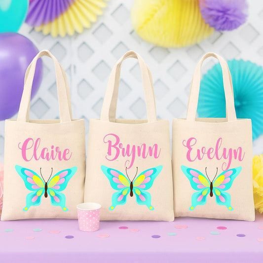 Personalized Butterfly Party Favor Bags - Set of Three Bags