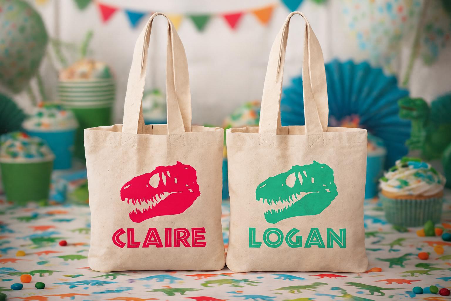 Personalized Dinosaur Party Favor Bags - Sold Individually
