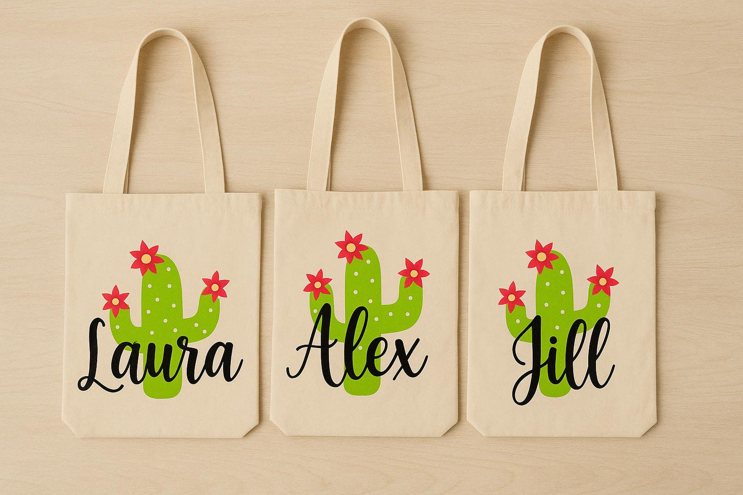 Personalized Cactus Party Favor Bags - Set of Three Bags