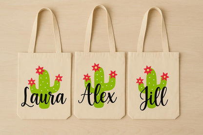 Personalized Cactus Party Favor Bags - Set of Three Bags
