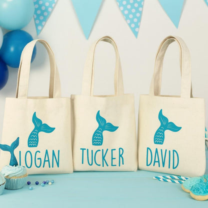 Personalized Mermaid Party Favor Bags - Set of Three Bags