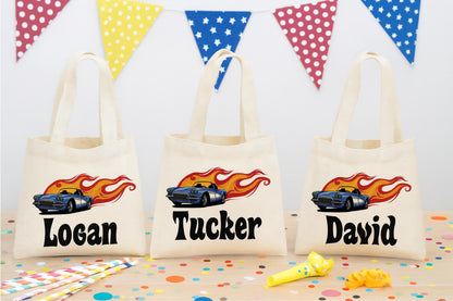 Personalized Race Car Party Favor Bags - Set of Three Bags