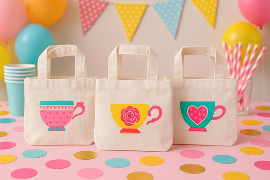 Tea Party Favor Bags - Set of Three Bags