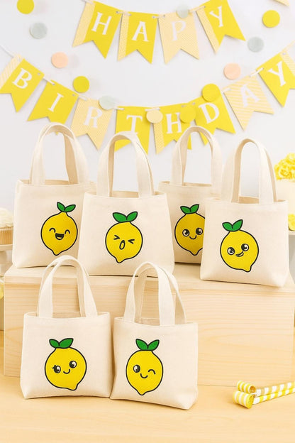 Lemon Party Favor Bags - Set of Three Bags