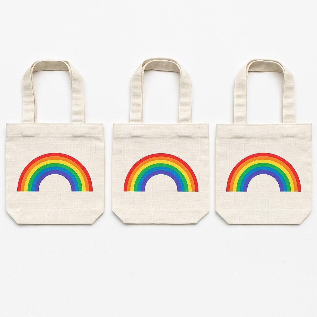 Rainbow Party Favor Bags - Set of Three Bags