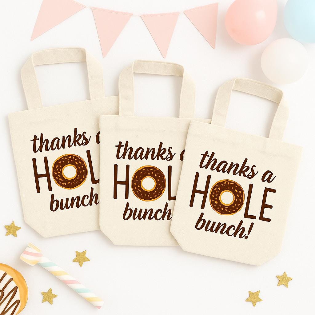 Donut Treat Bags - Thanks a Hole Bunch! - Set of Three Bags