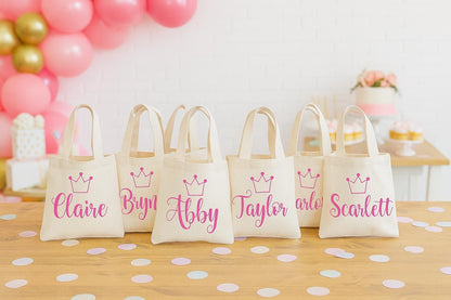Personalized Princess Party Favor Bags - Set of Six Bags