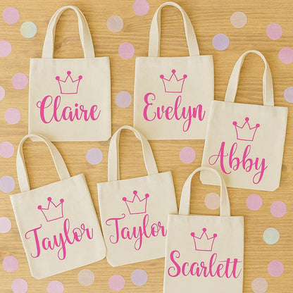 Personalized Princess Party Favor Bags - Set of Six Bags