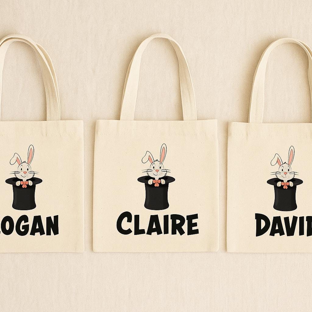 Personalized Magic Party Favor Bags - Set of Three Bags