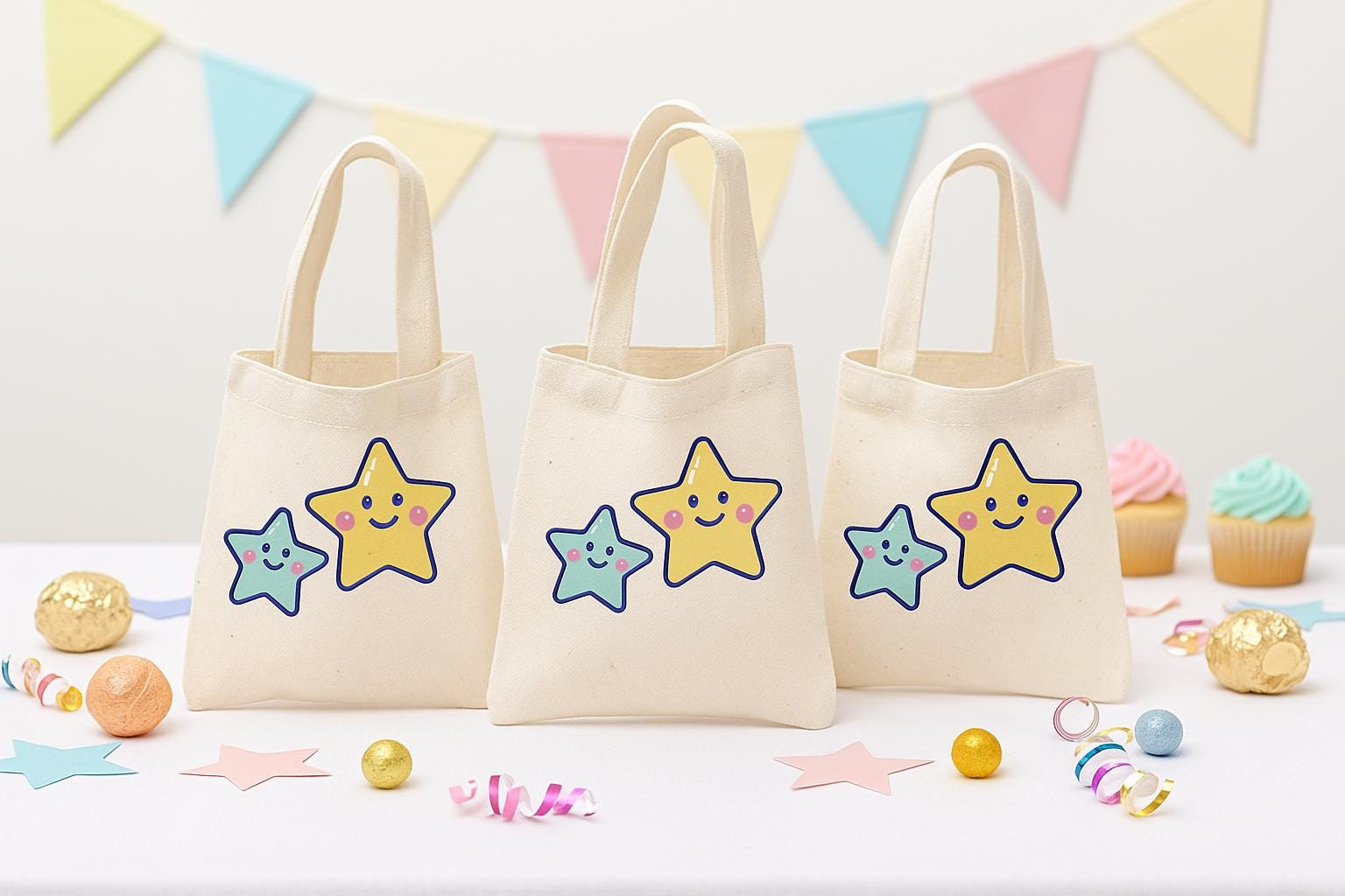 Star Party Favor Bags - Set of Three Bags