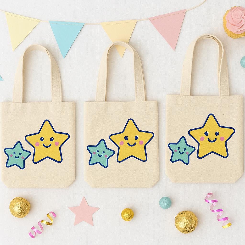 Star Party Favor Bags - Set of Three Bags