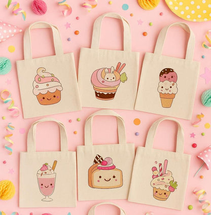 Kawaii Ice Cream Party Favor Bags - Set of Six Bags