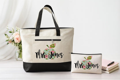 Teacher Gift Set - Tote Bag and Accessory Pouch