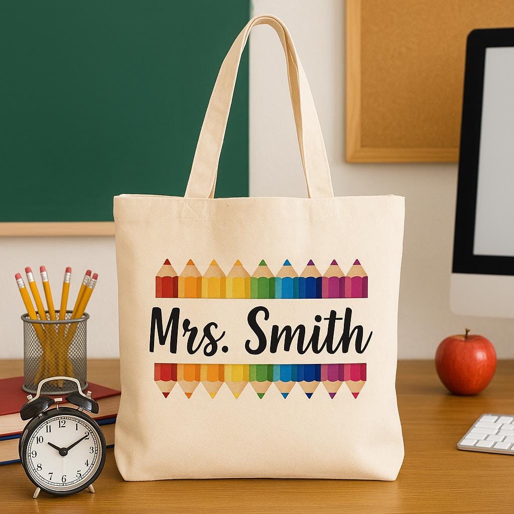 Teacher Gift - Personalized Teacher Tote Bag