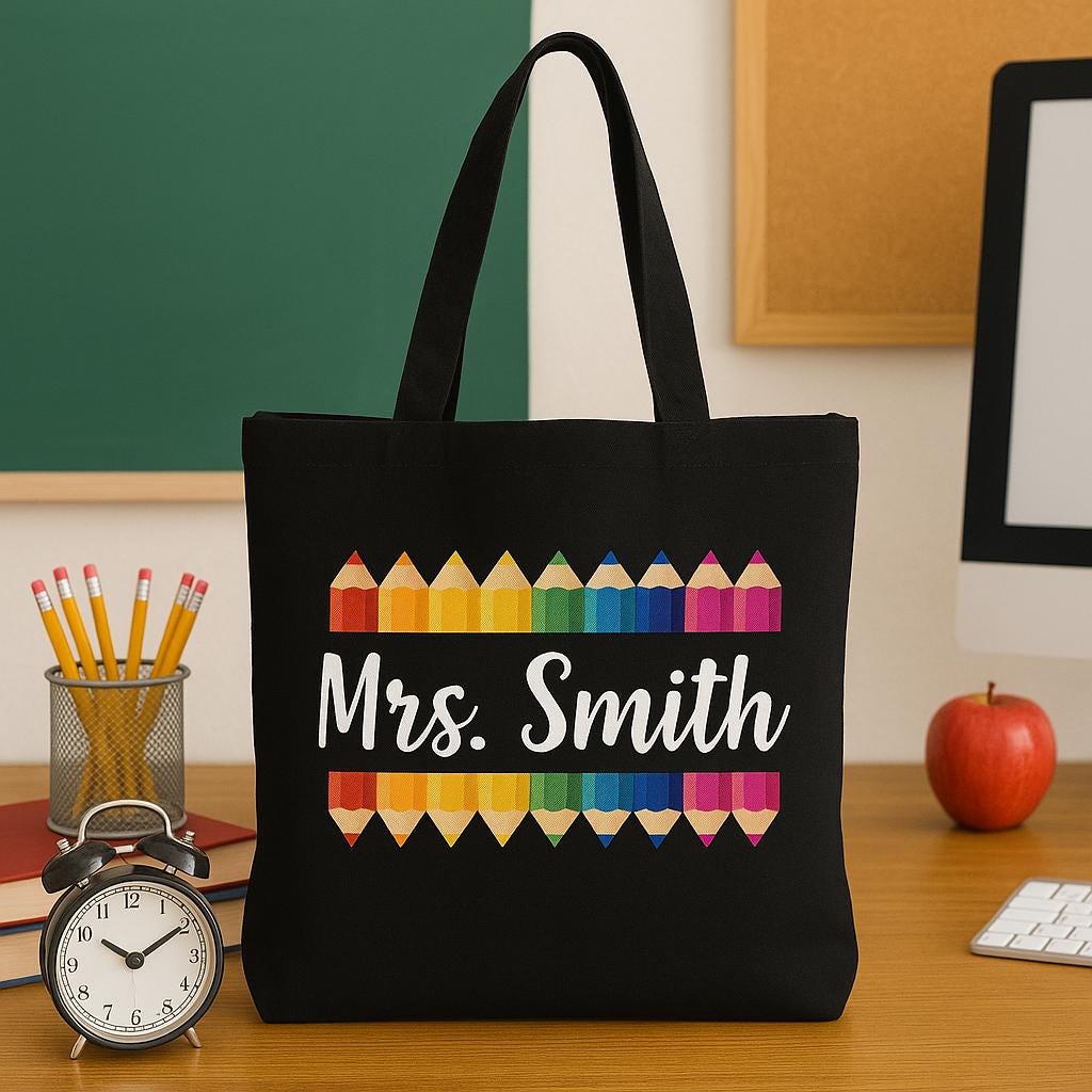 Teacher Gift - Personalized Teacher Tote Bag