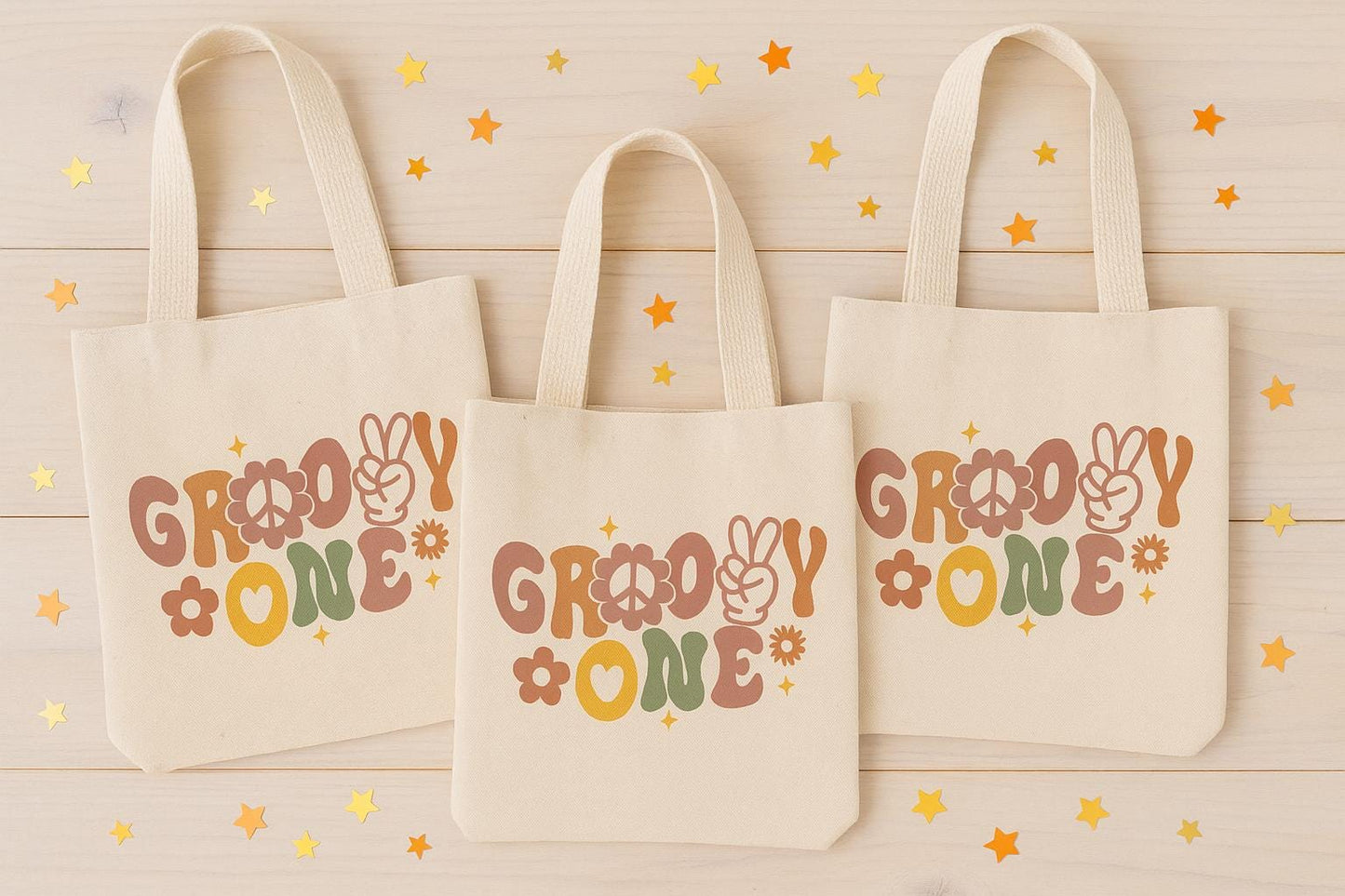 Groovy One Birthday Party Bags - Set of Three Bags