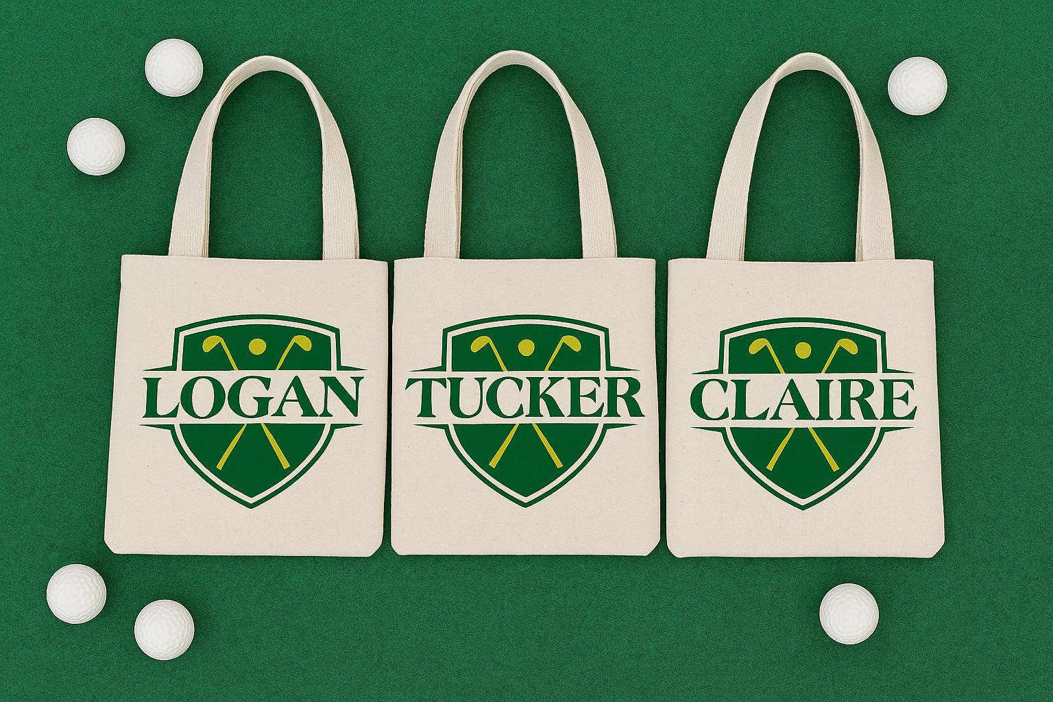 Custom Golf Party Favor Bags - Set of Three Bags