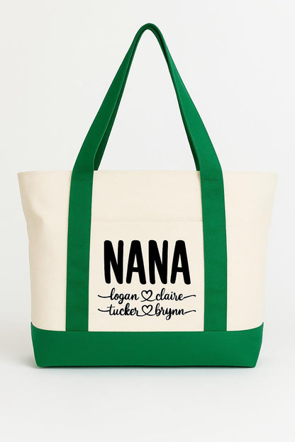 Custom Nana Tote Bag with Grandchildren's Names