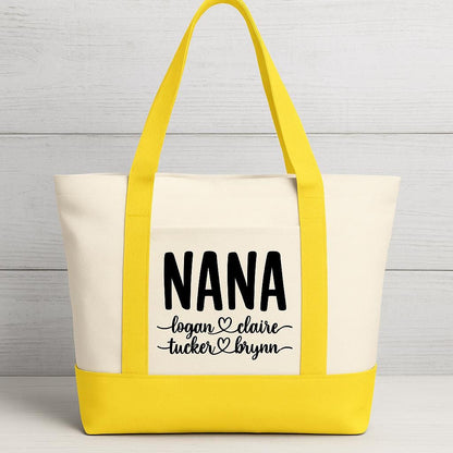 Custom Nana Tote Bag with Grandchildren's Names