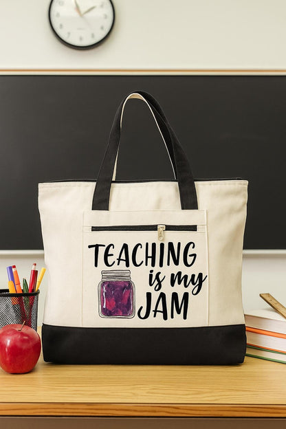 Teaching Is My Jam Teacher Tote Bag - Teacher Gift