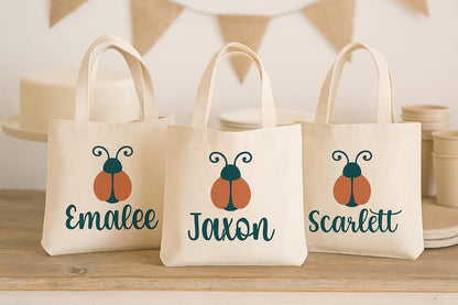 Personalized Ladybug Party Favor Bags - Set of Three Bags