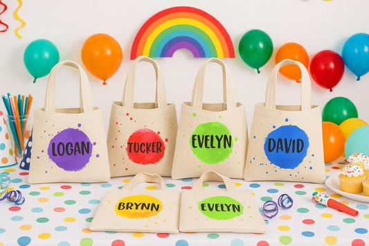 Personalized Paint Party Favor Bags - Set of Six Bags