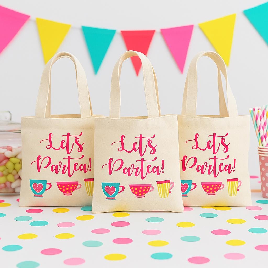 Tea Party Party Favor Bags - Sold Individually