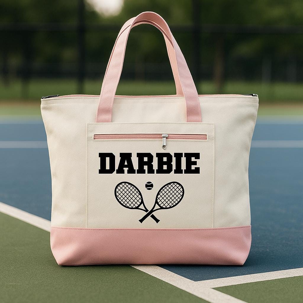 Personalized Tennis Tote Bag - Tennis Player Gift