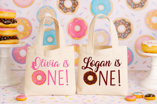 Personalized First Birthday Donut Party Favor Bags - Sold Individually