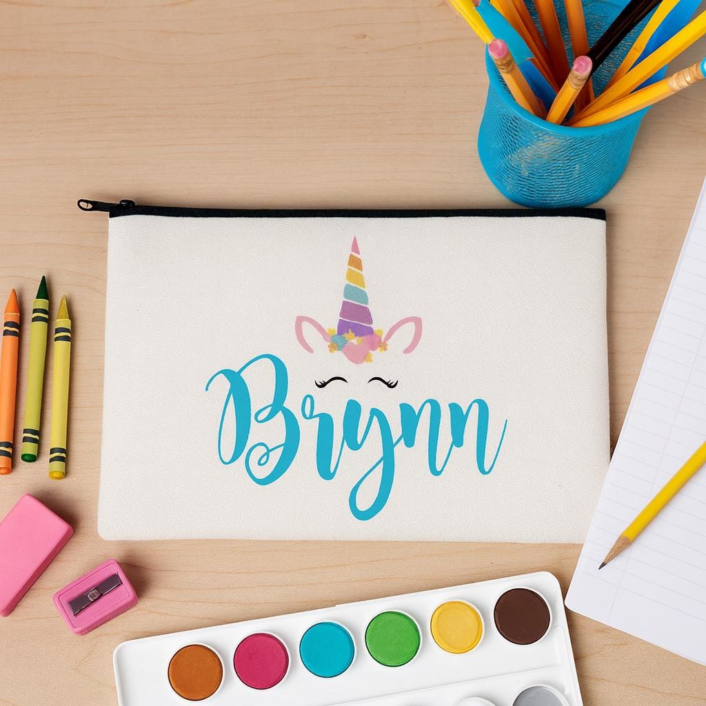 Personalized Unicorn Pencil Pouch