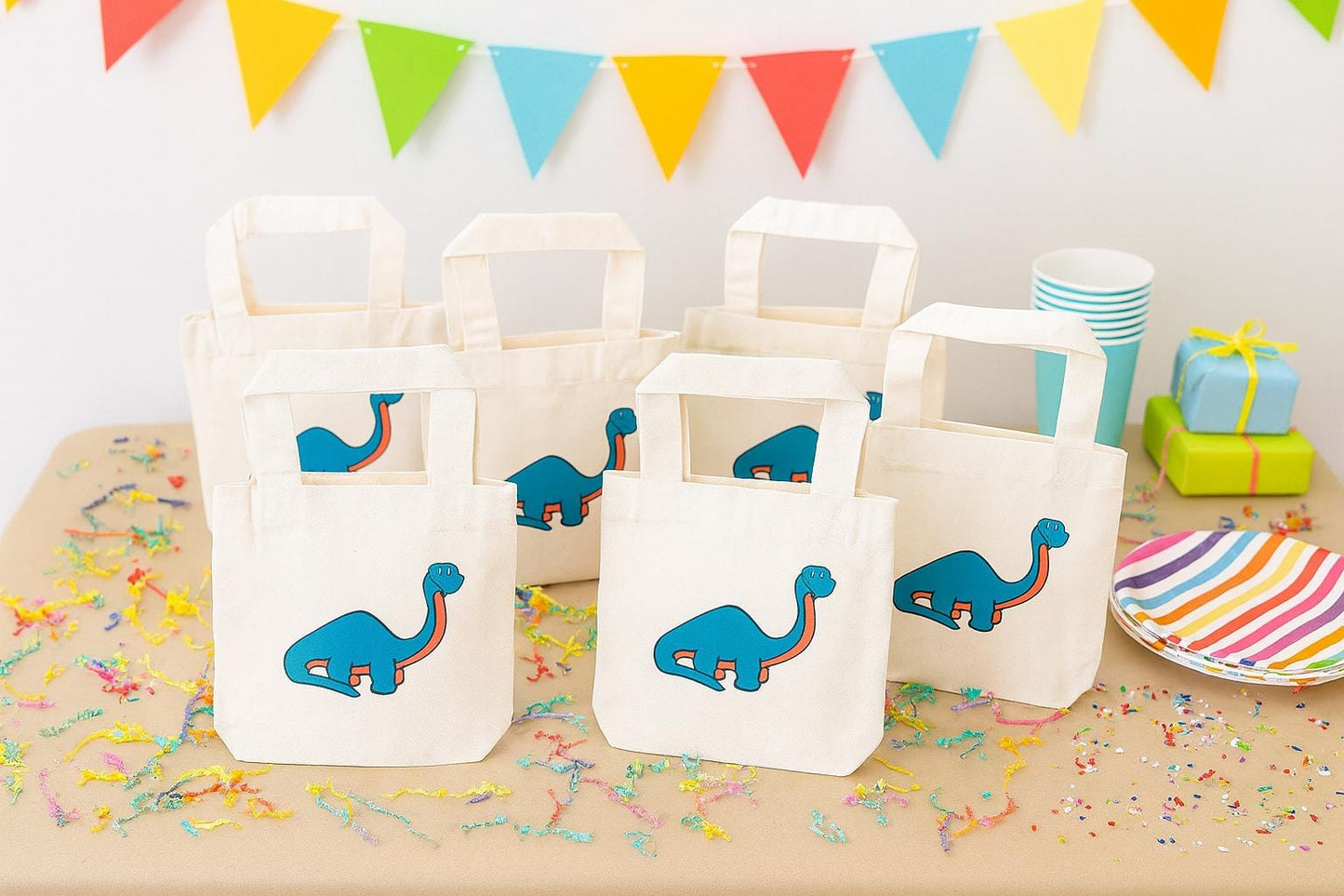 Dinosaur Party Favor Bags - Set of Six Bags