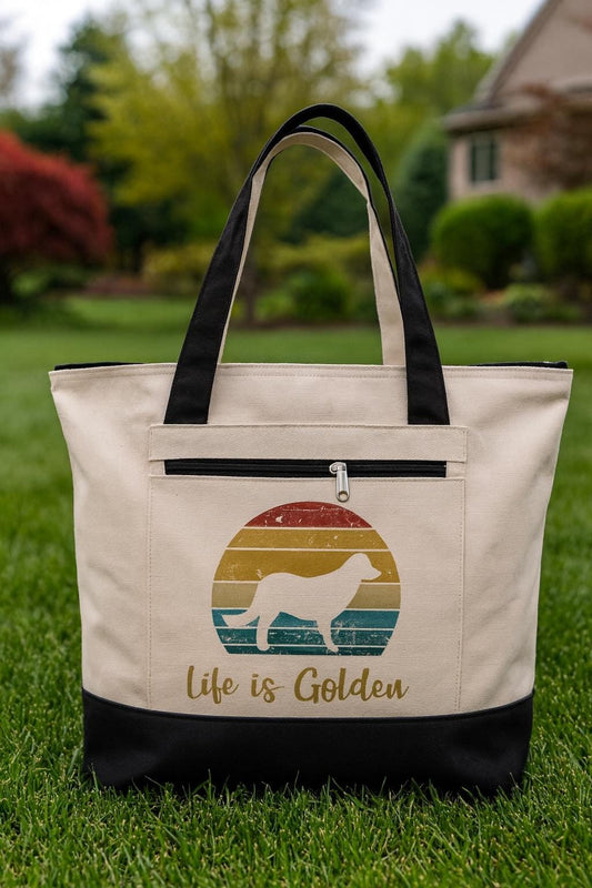 Golden Retriever Tote Bag | Life Is Golden