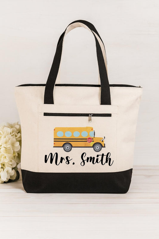 Personalized Bus Driver Tote Bag