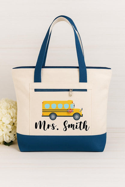 Personalized Bus Driver Tote Bag