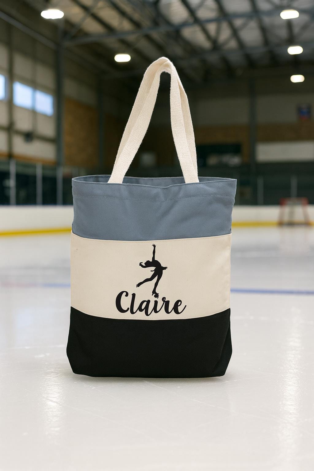 Ice Skater Gift - Personalized Ice Skating Tote Bag