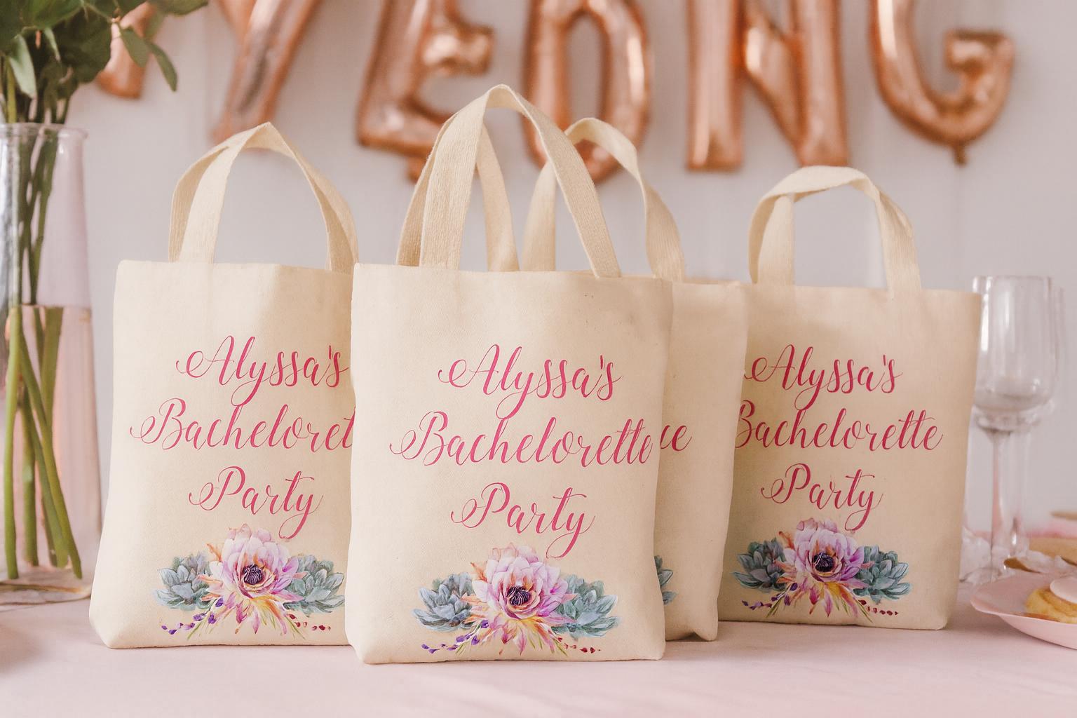 Personalized Bachelorette Party Favor Bags - Set of Three Bags