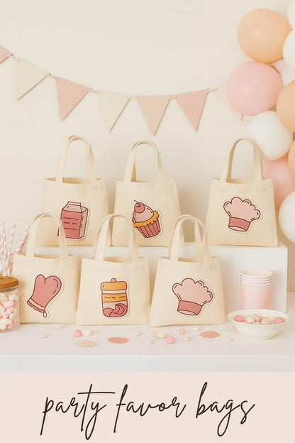 Baking Party Favor Bags - Set of Six Bags