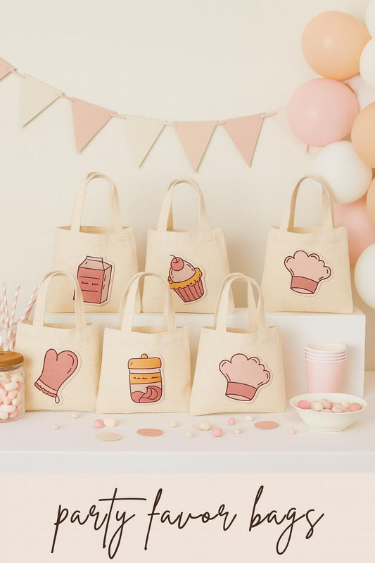 Baking Party Favor Bags - Set of Six Bags