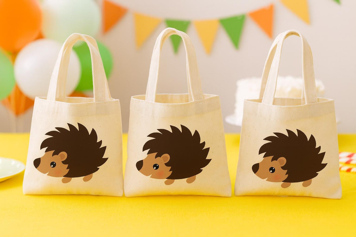 Hedgehog Party Favor Bags - Set of Three